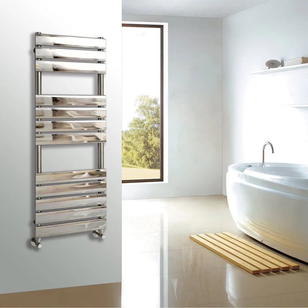 Astini Queenstown 1200x450mm Chrome 400W Designer Heated Towel Rail TIS2073 - Image 2