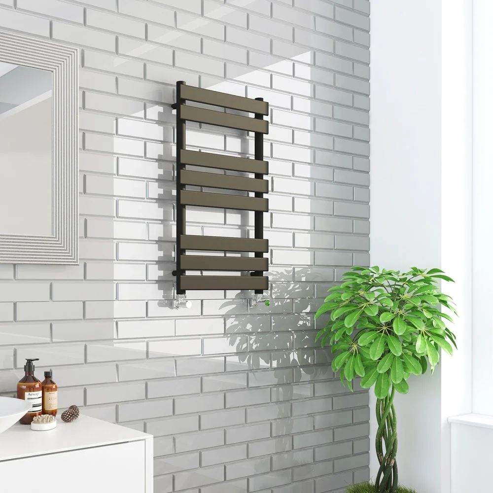 Astini Queenstown 800x450mm Orca Black 350W Designer Heated Towel Rail TIS2132 - Image 2