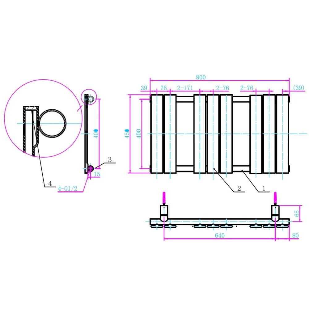 Astini Queenstown 800x450mm White 350W Designer Radiator Heated Towel Rail TIS2080 - Image 2