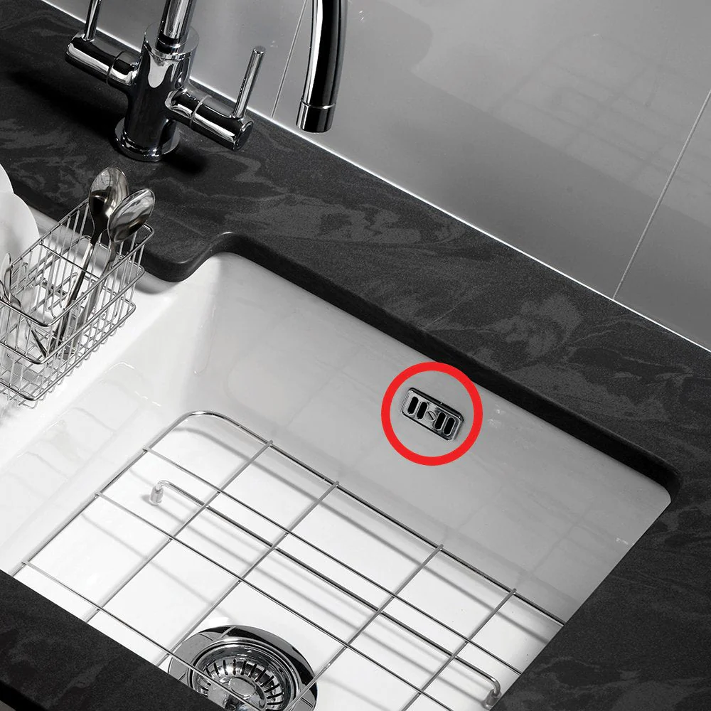 Astini, RAK, Rangemaster, Caple Square Ceramic Sink Overflow Cover Plate Collection - Image 6