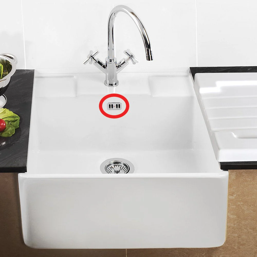 Astini, RAK, Rangemaster, Caple Square Ceramic Sink Overflow Cover Plate Collection - Image 7