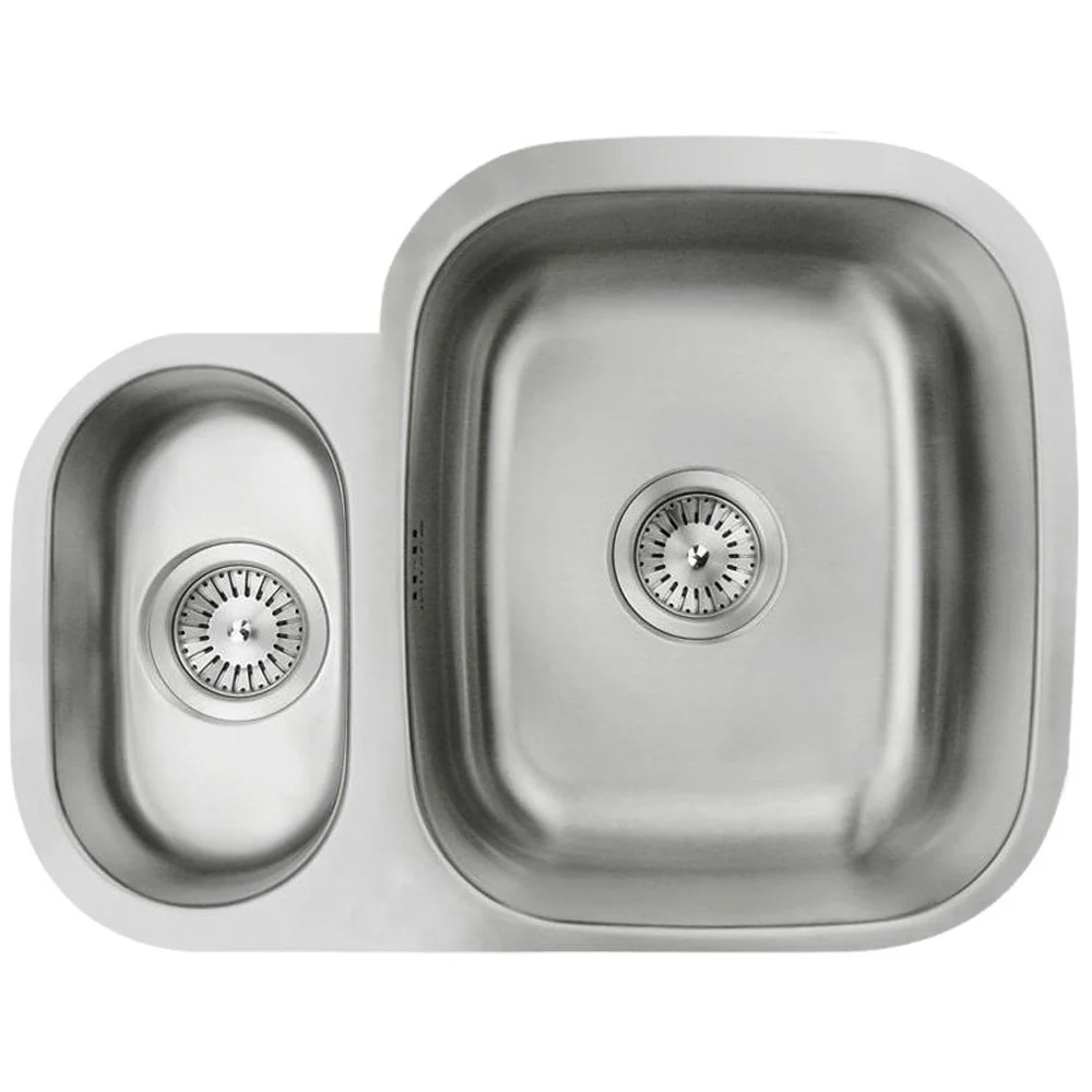 Astini Renzo 1.5 Bowl Brushed Stainless Steel Undermount Kitchen Sink LHSB - Image 3