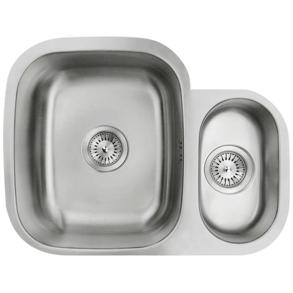 Astini Renzo 1.5 Bowl Brushed Stainless Steel Undermount Kitchen Sink RHSB - Image 3
