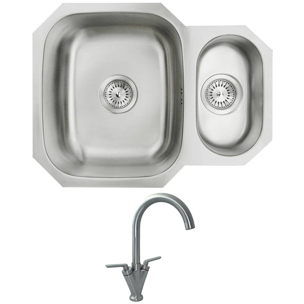 Astini Renzo 1.5 Bowl Stainless Steel Kitchen Sink, Waste & Saturn Tap - Image 5