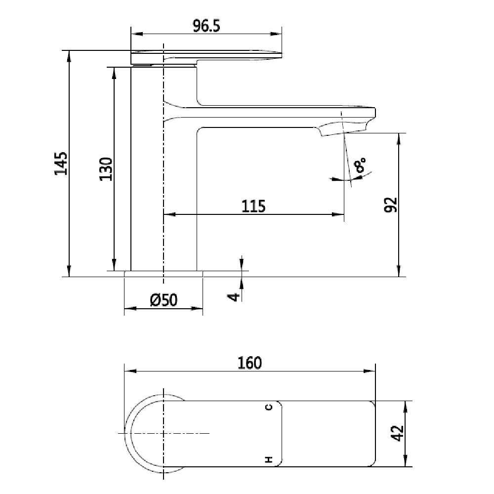 Astini Risca Orca Black Mono Mixer Tap & Waste - Image 2