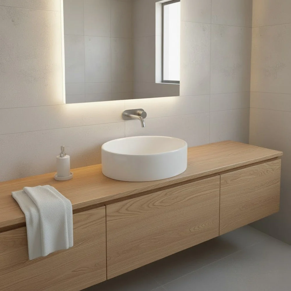 Astini Rrmini 400 Gloss White Round Countertop Basin - Image 2