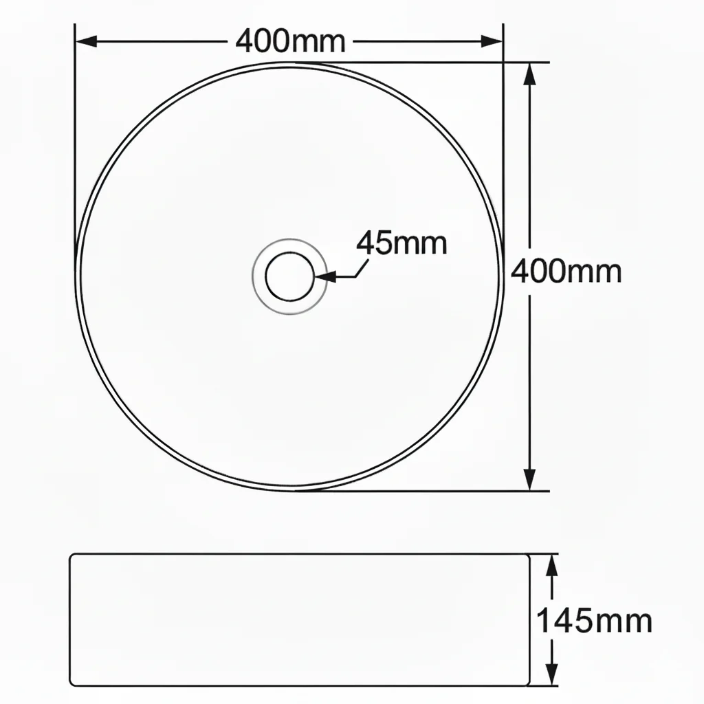 Astini Rrmini 400 Gloss White Round Countertop Basin - Image 4