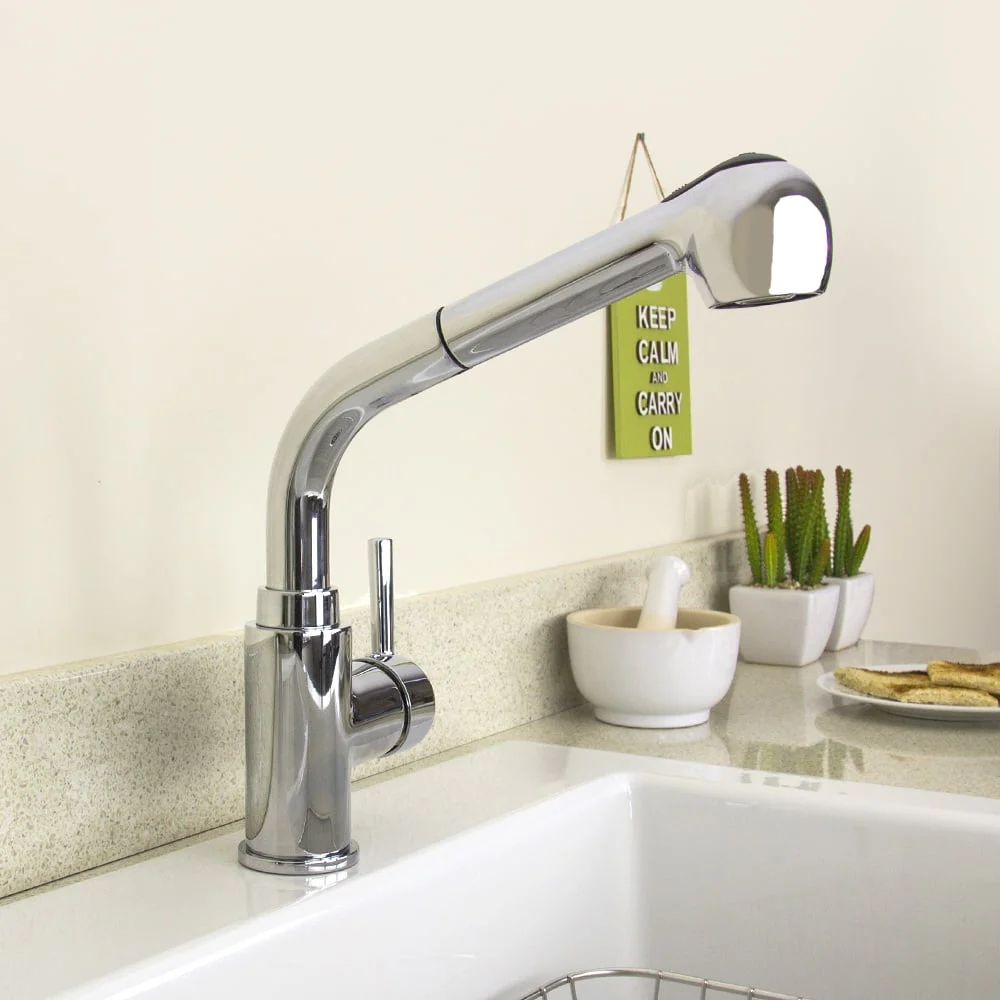 Astini Samuel Chrome Pullout Spout Kitchen Sink Mixer Tap HK43 - Image 2