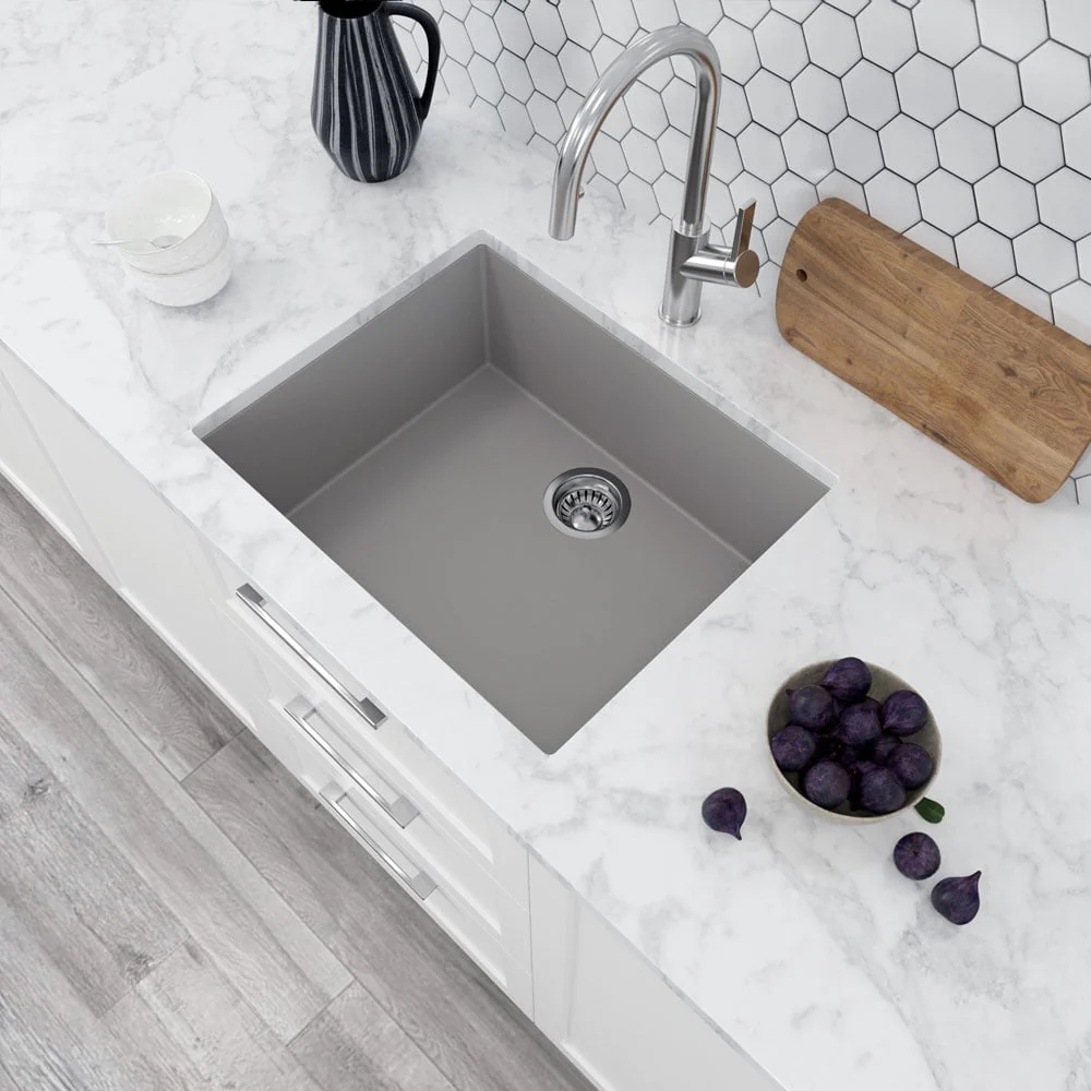 Astini Scuti 1.0 Large Bowl SMC Synthetic Inset/Undermount Kitchen Sink - Image 5