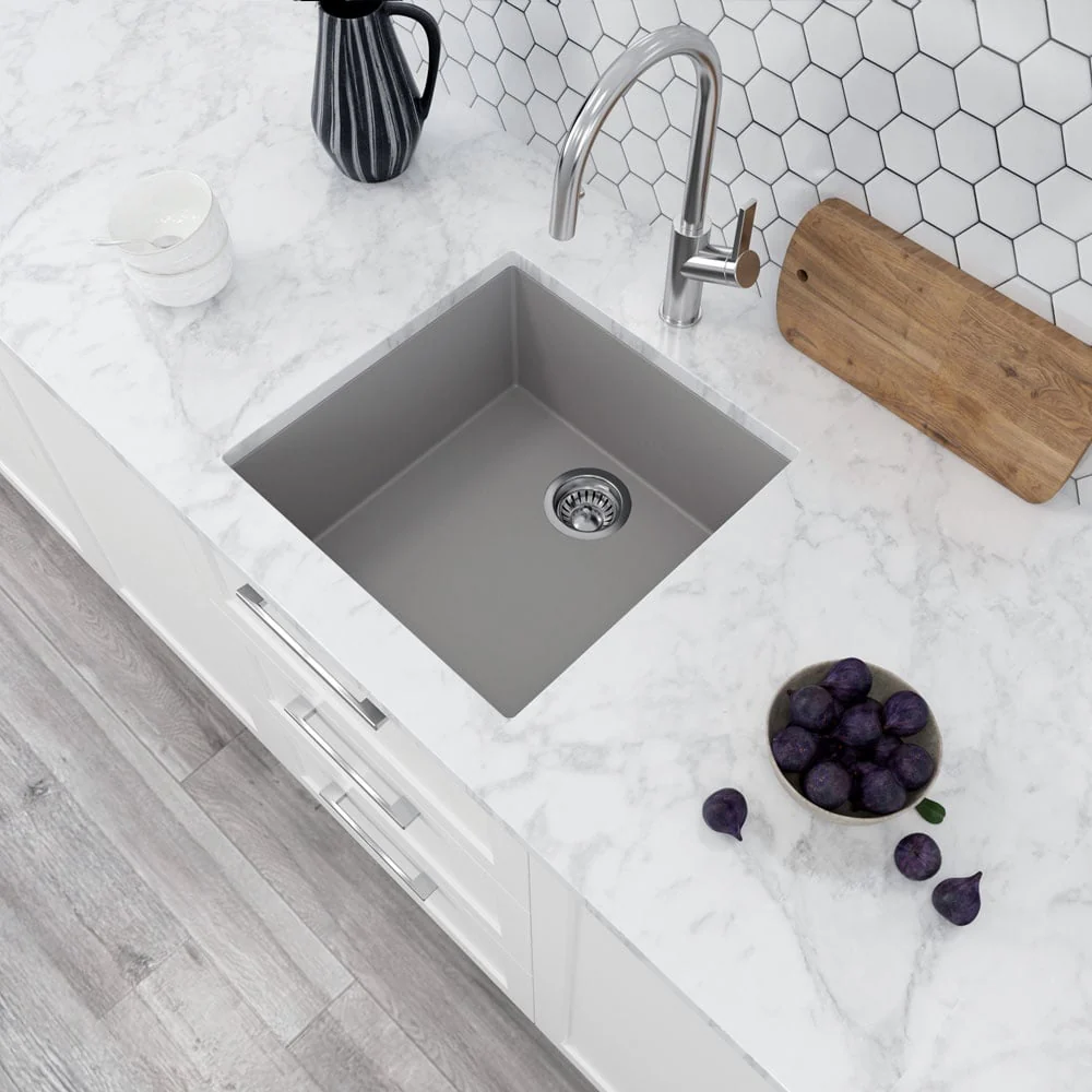 Astini Scuti 1.0 Medium Bowl SMC Synthetic Inset/Undermount Kitchen Sink - Image 5