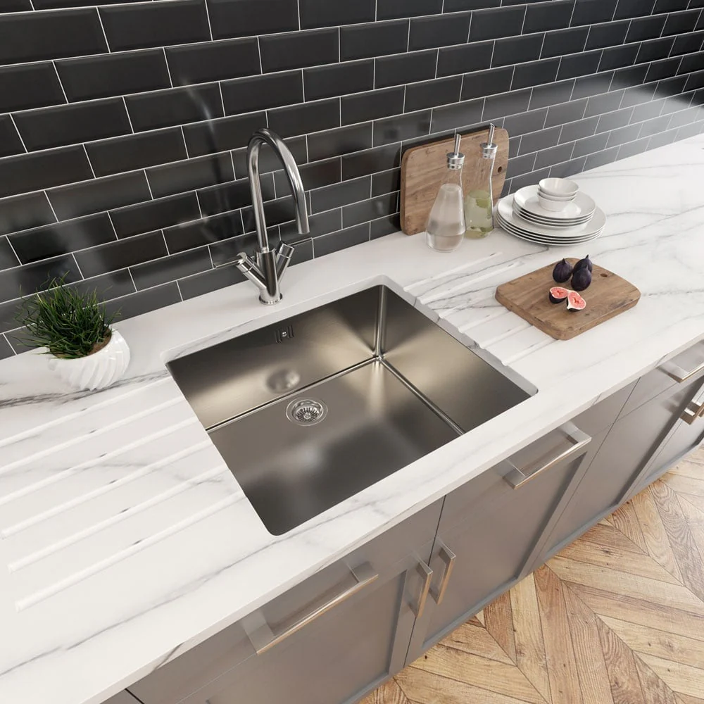 Astini Serena 1.0 Bowl Stainless Steel Undermount Kitchen Sink & Waste 5040 - Image 2