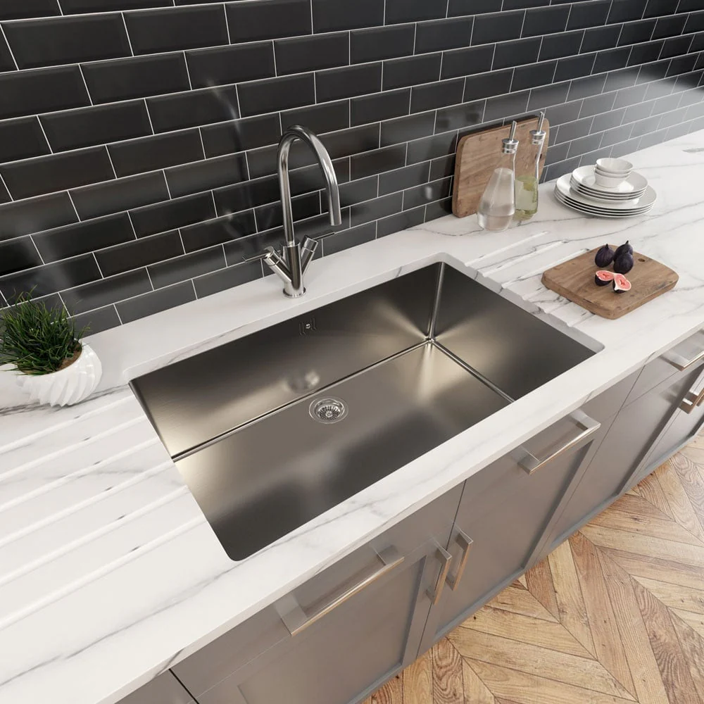 Astini Serena 1.0 Bowl Stainless Steel Undermount Kitchen Sink & Waste 7040 - Image 2