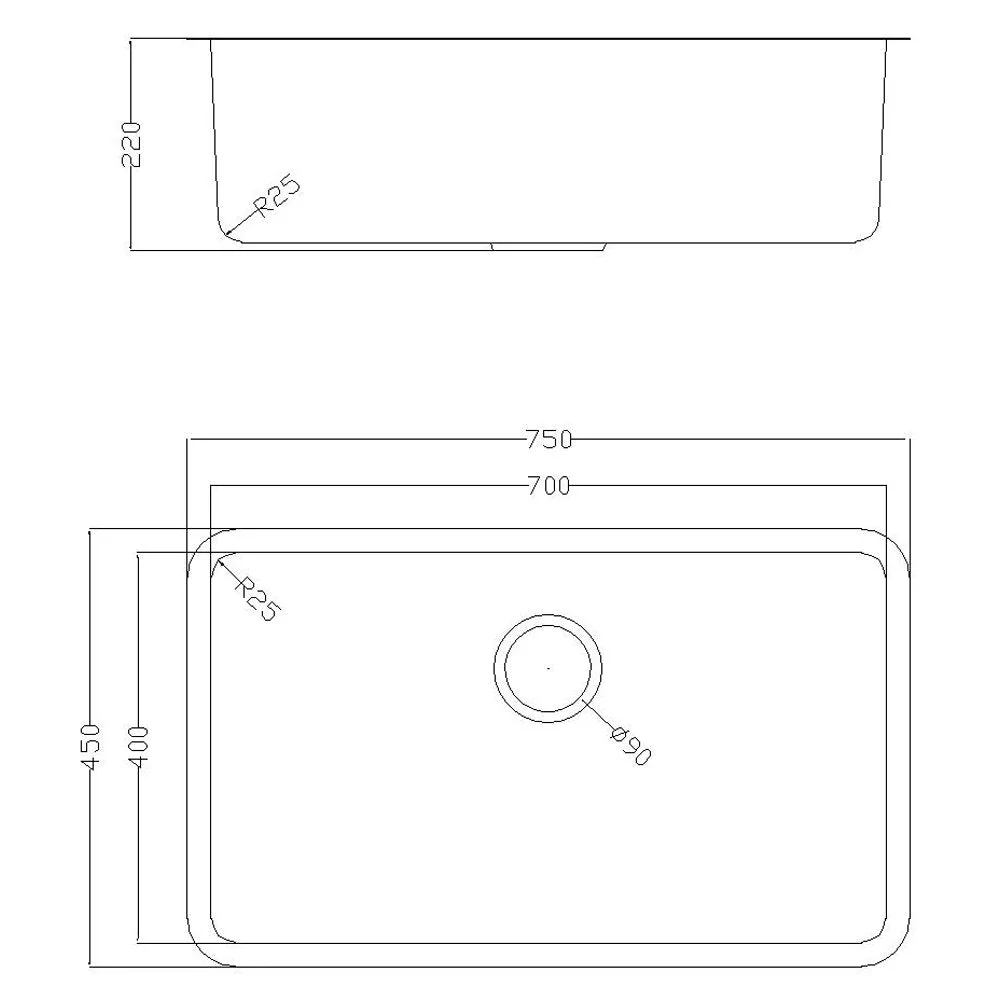 Astini Serena 1.0 Bowl Stainless Steel Undermount Kitchen Sink & Waste 7040 - Image 4