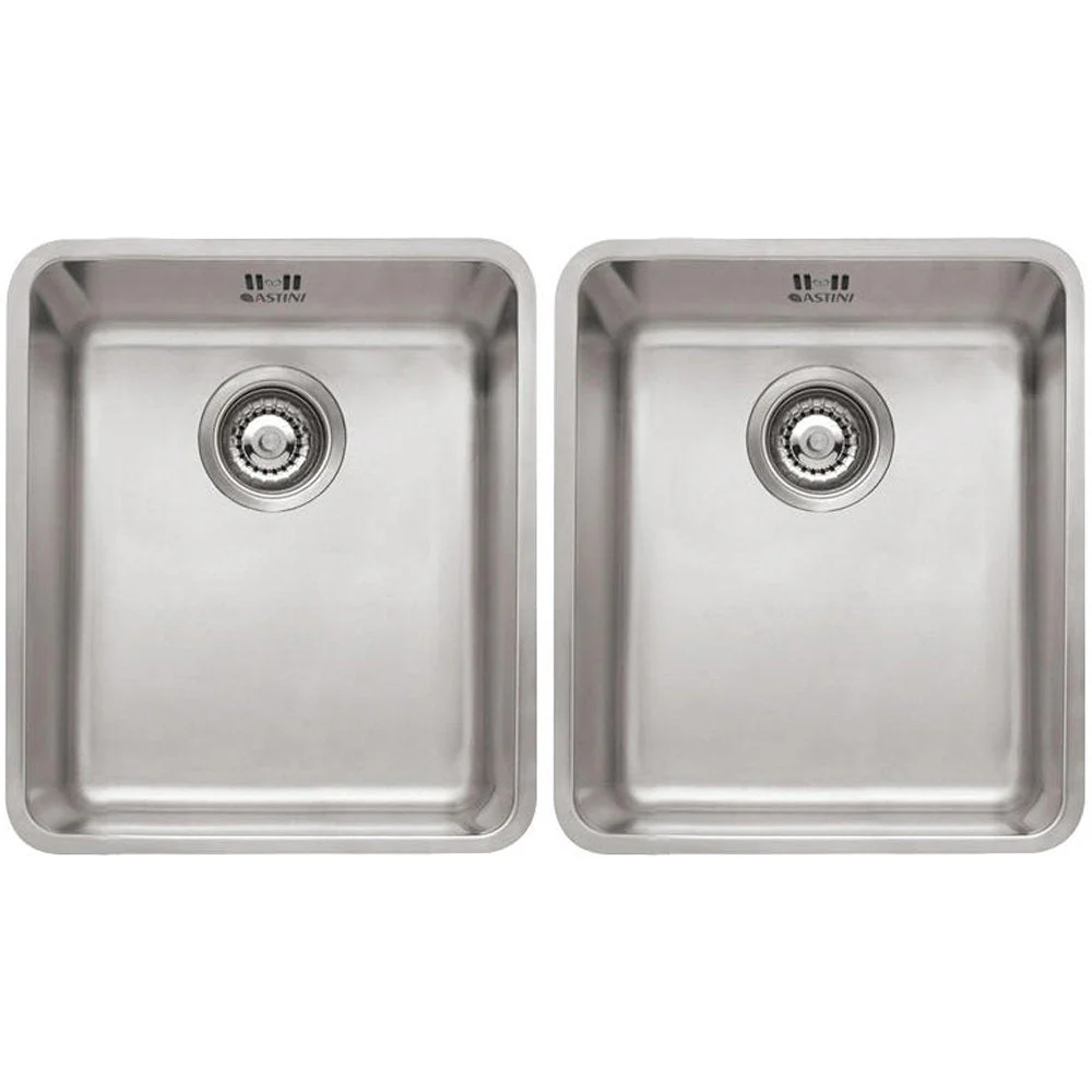 Astini Serena 2.0 Bowl Stainless Steel Undermount Kitchen Sink & Waste4034+4034 - Image 3