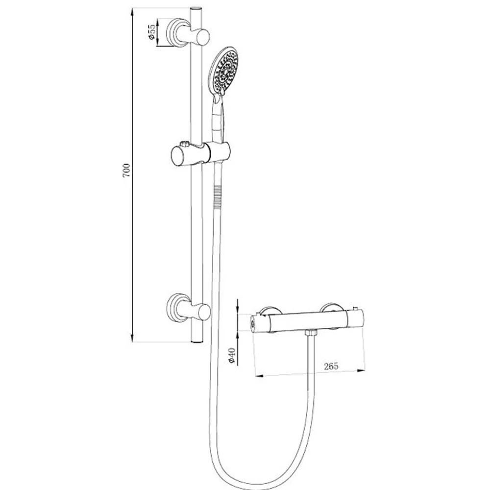 Astini Snowdon Chrome Cool Touch Bar Valve & Riser Kit - Image 2