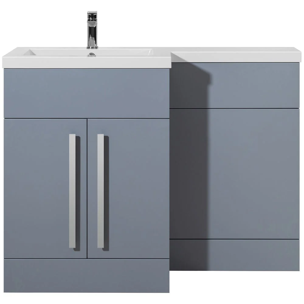 Astini Sorrento Tailored Grey 2 Door WC Vanity Chrome Handles & Left Basin
