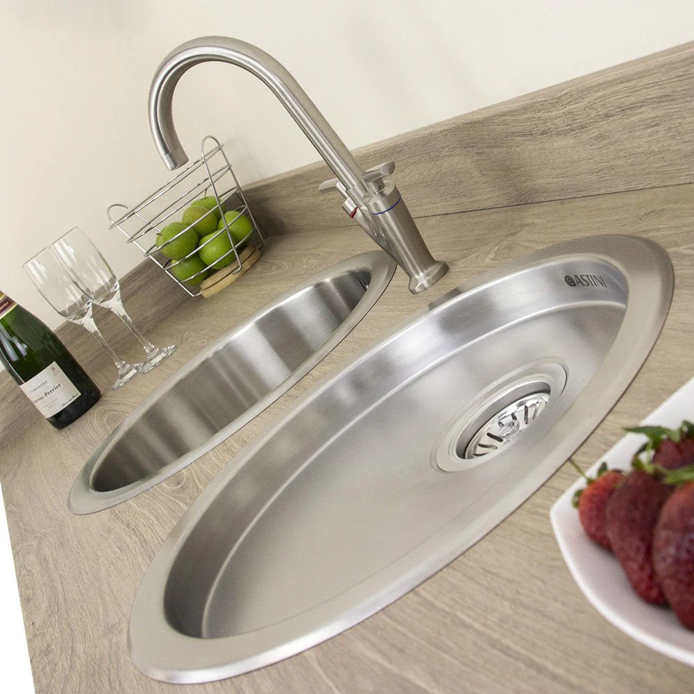 Astini Supra 1.0 Bowl Brushed Stainless Steel Kitchen Sink, Drainer & Waste - Image 4