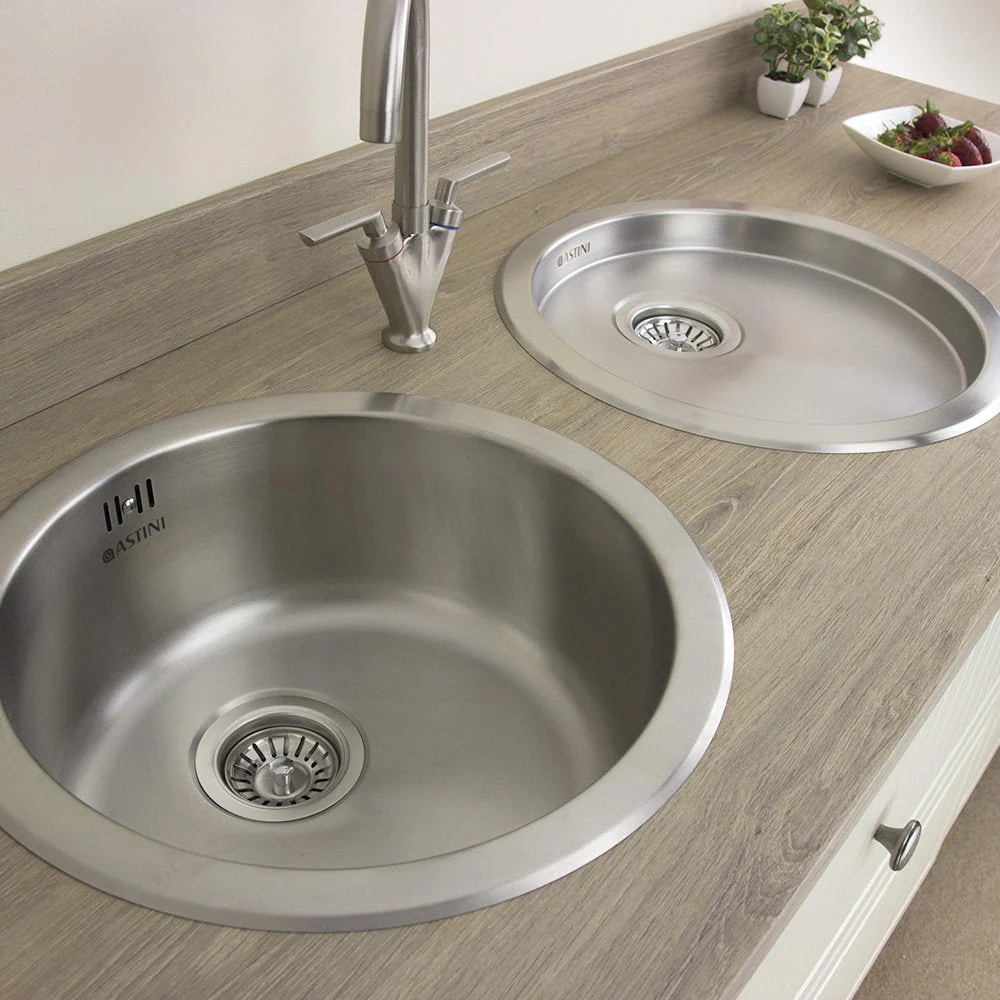 Astini Supra 1.0 Bowl Brushed Stainless Steel Kitchen Sink, Drainer & Waste - Image 6