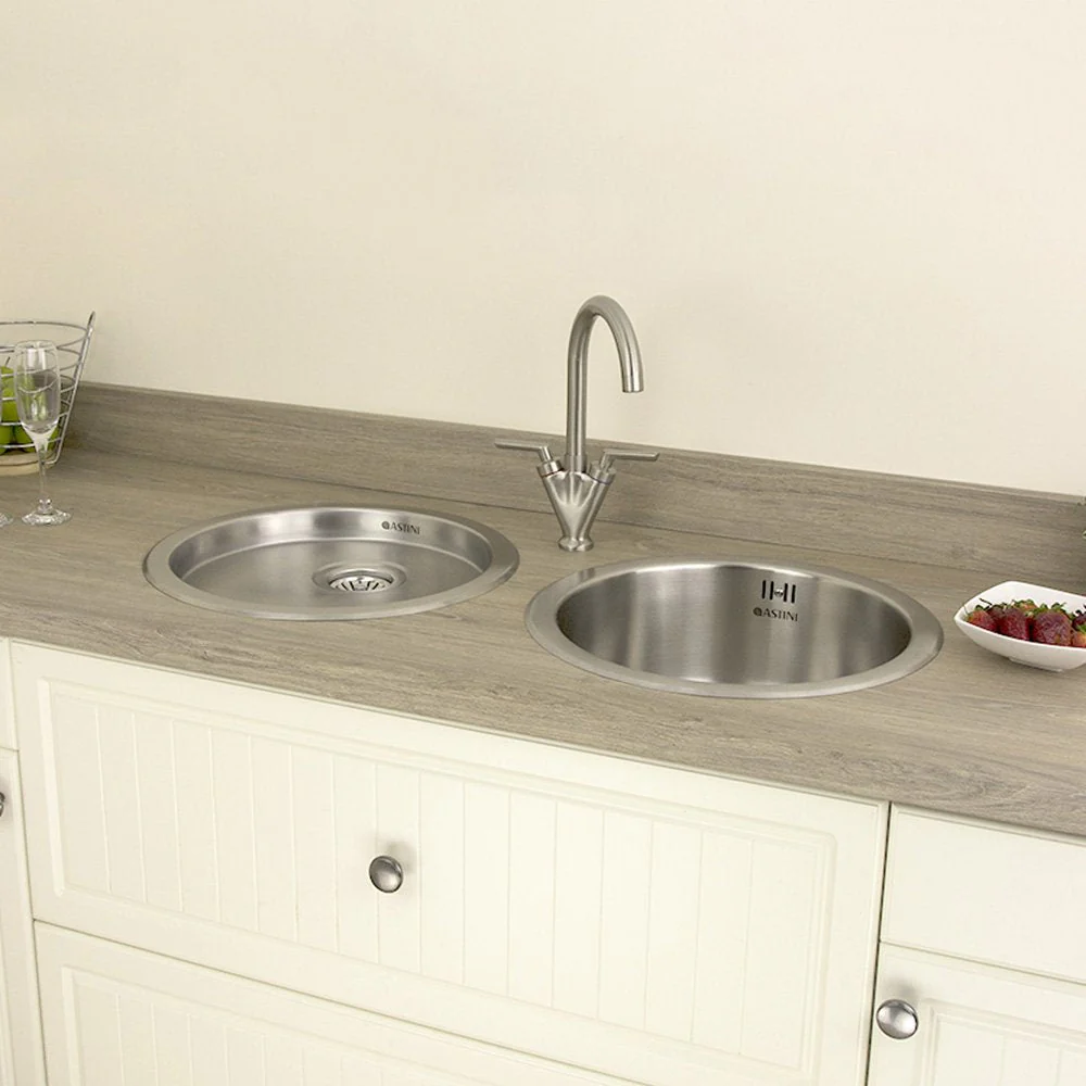 Astini Supra 1.0 Bowl Brushed Stainless Steel Kitchen Sink, Drainer & Waste - Image 7