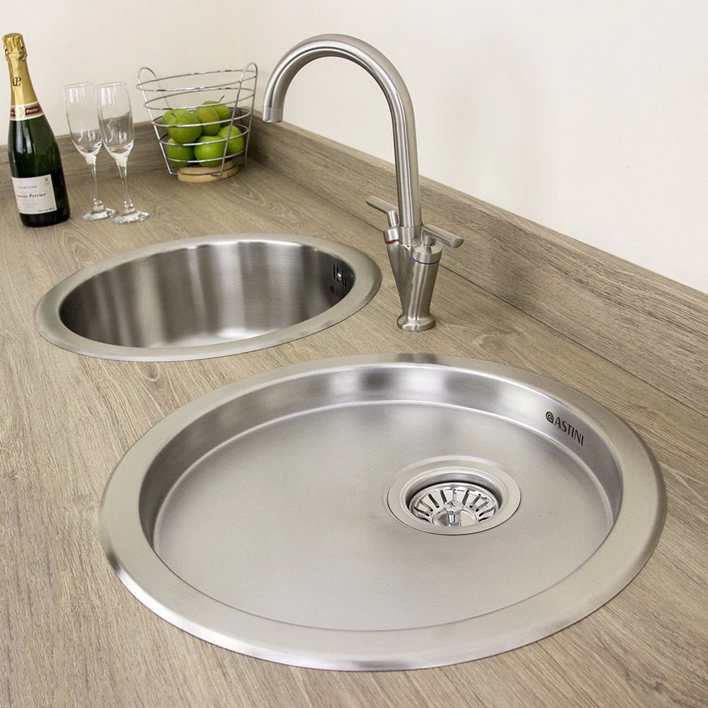 Astini Supra 1.0 Bowl Brushed Stainless Steel Kitchen Sink Drainer & Waste AS5228/SUPRA - Image 2