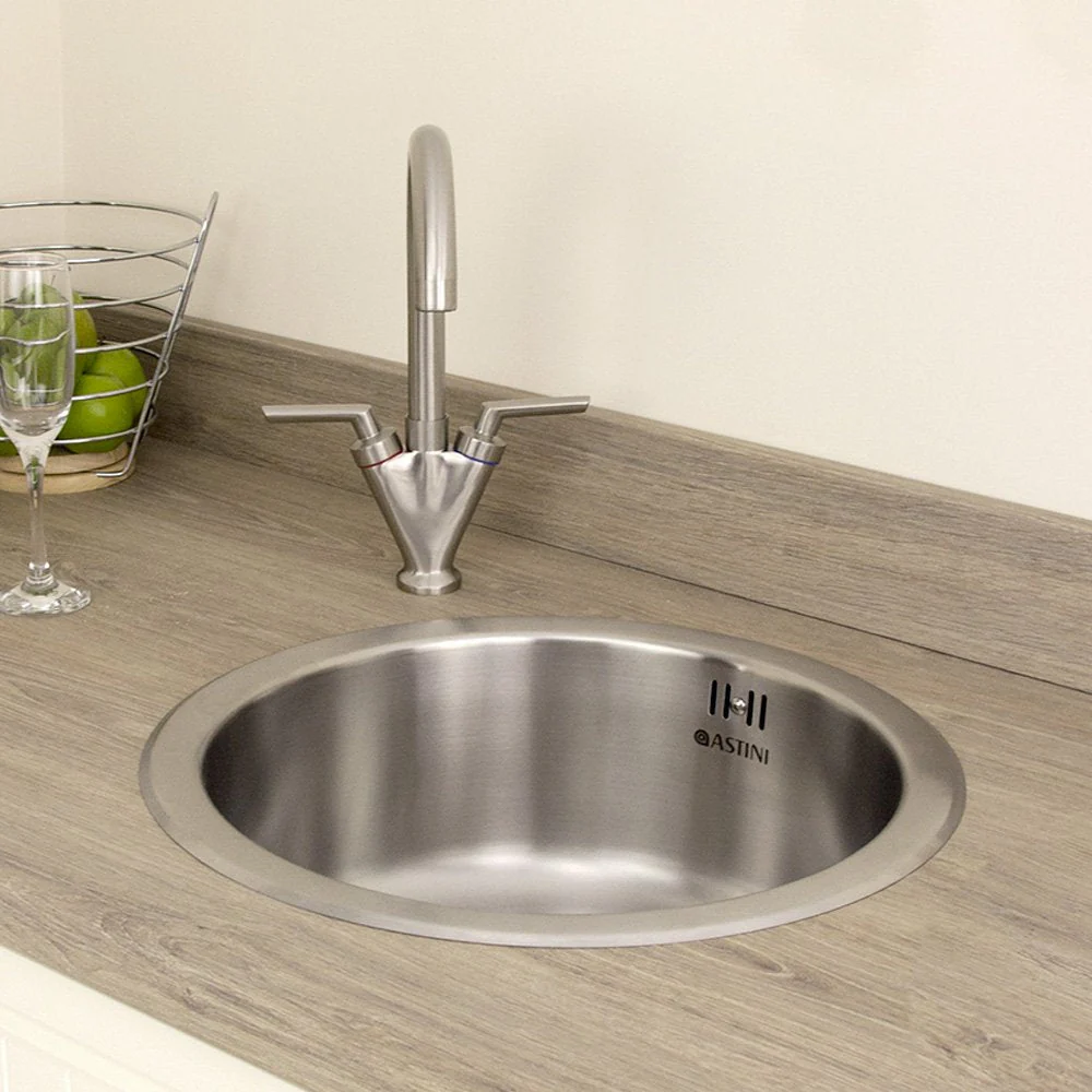 Astini Supra 1.0 Bowl Brushed Stainless Steel Kitchen Sink & Waste AS5218 - Image 2