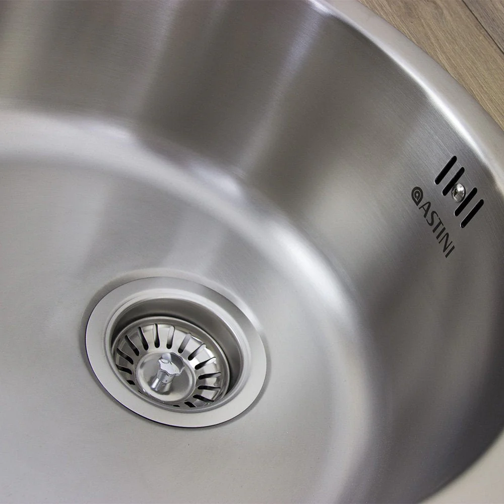 Astini Supra 1.0 Bowl Brushed Stainless Steel Kitchen Sink & Waste AS5218 - Image 4