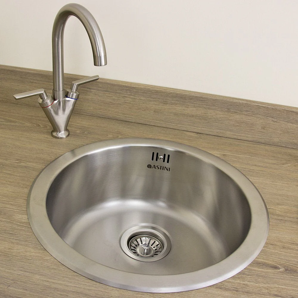 Astini Supra 1.0 Bowl Brushed Stainless Steel Kitchen Sink & Waste AS5218 - Image 5