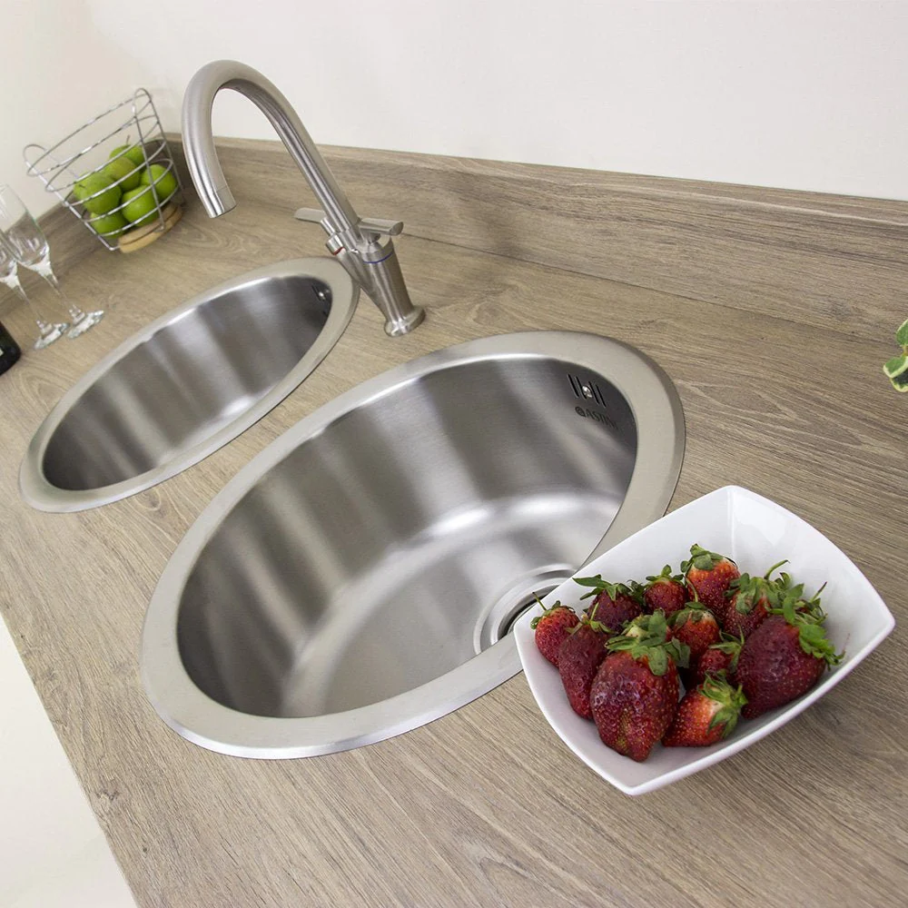 Astini Supra 2.0 Bowl Brushed Stainless Steel Kitchen Sink & Waste - Image 2