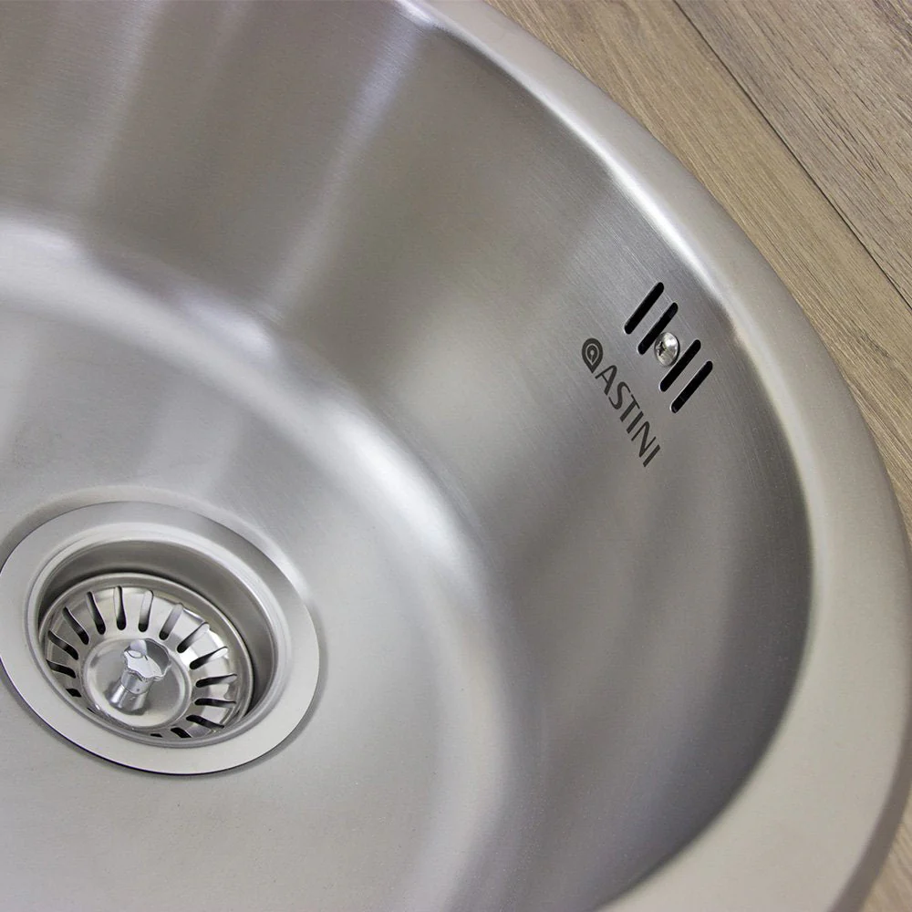Astini Supra 2.0 Bowl Brushed Stainless Steel Kitchen Sink & Waste - Image 4