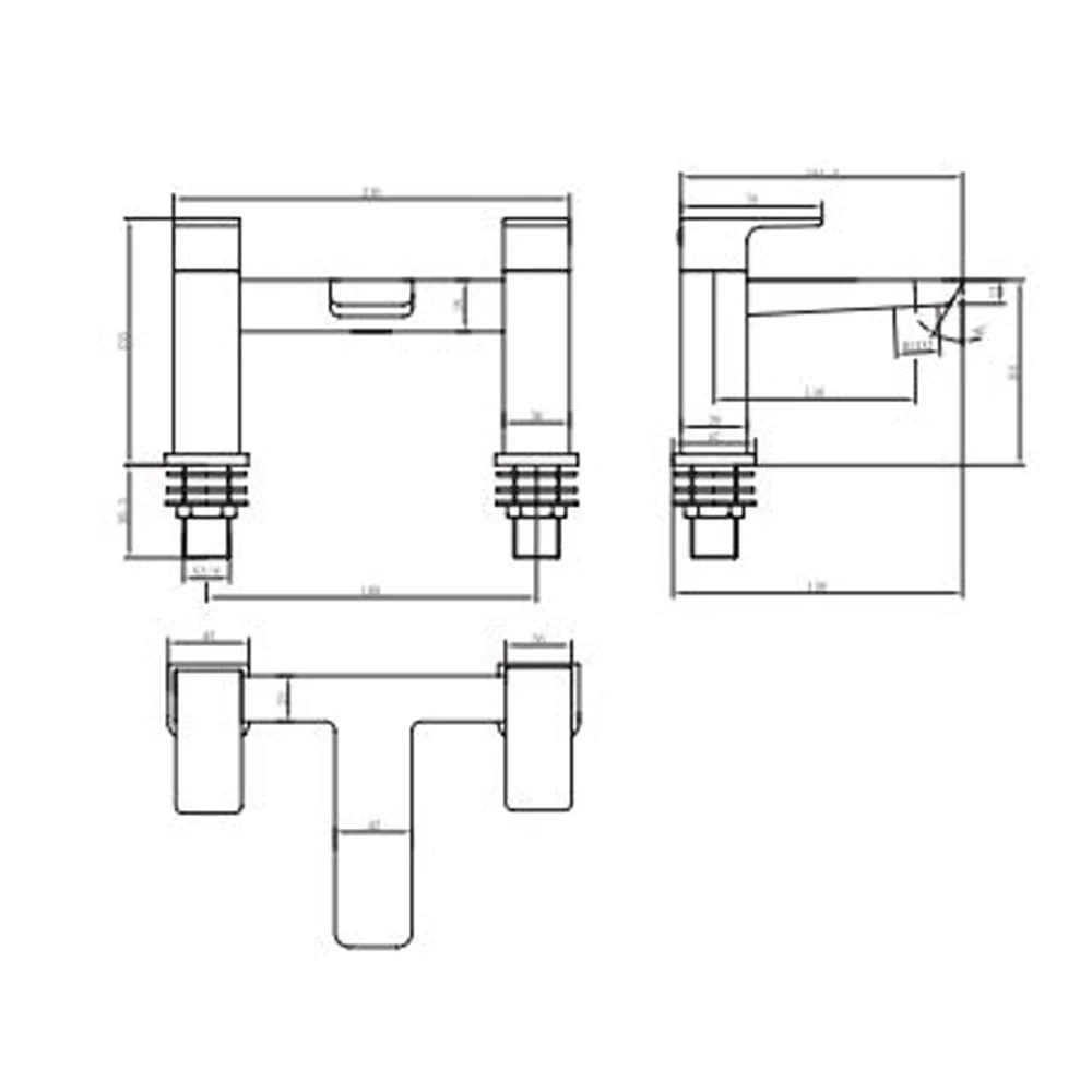 Astini Swansea Brass Bathroom Bath Filler Tap TIS5092 - Image 2