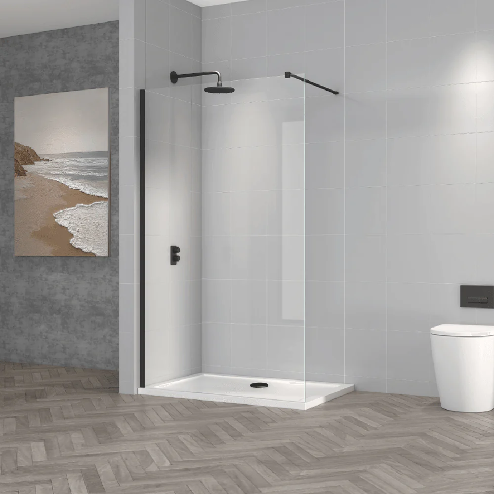 Astini T18 Orca Black 700x1950x8mm Wetroom Panel