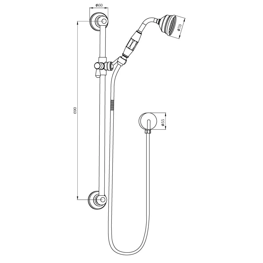 Astini Tenby Chrome Traditional Riser Kit - Image 2