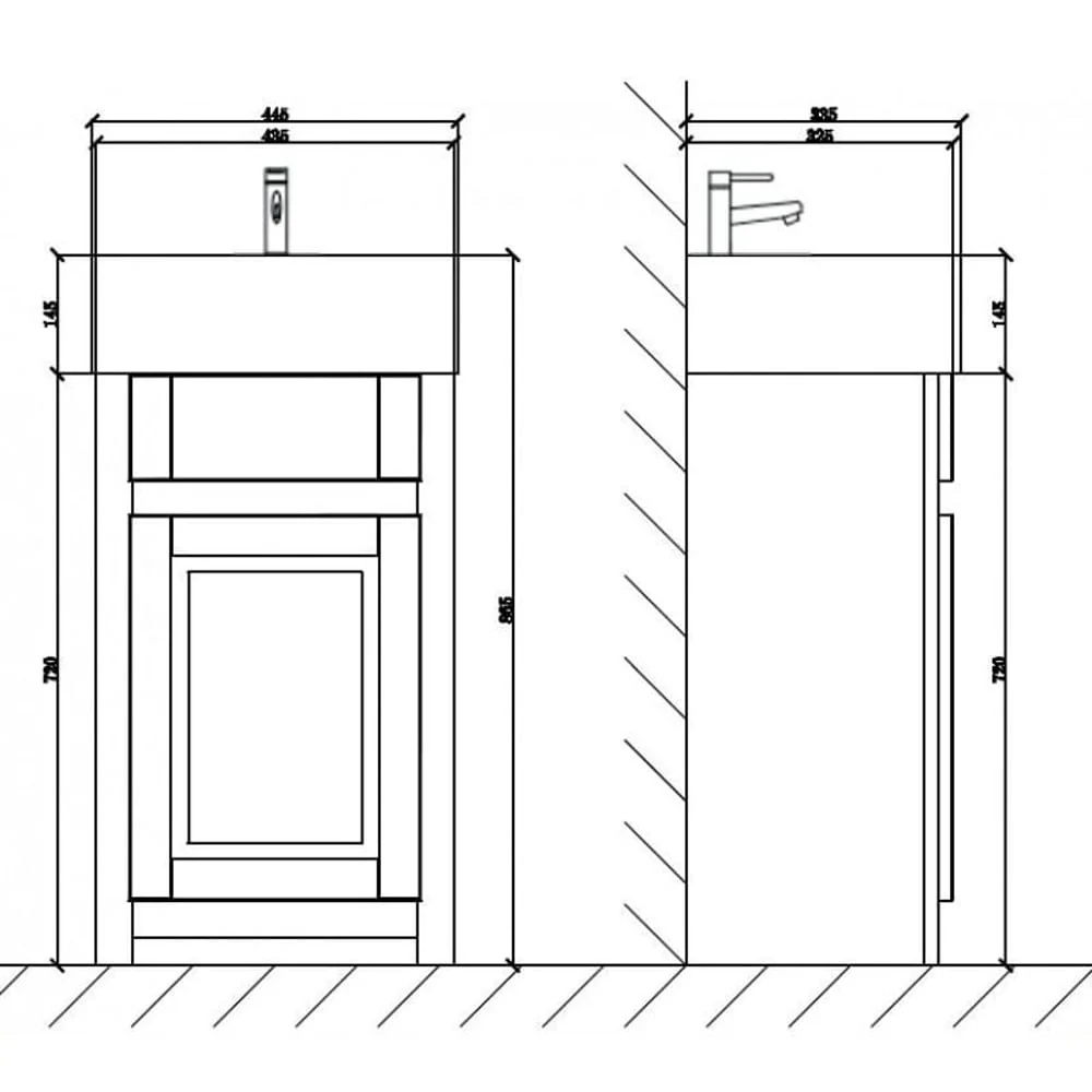 Astini Tenby Sapphire Traditional 445mm Belfast Cloakroom Vanity Unit - Image 2