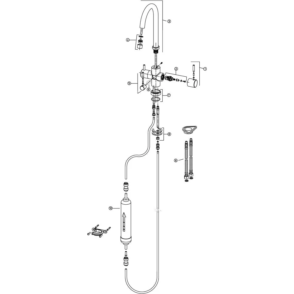 Astini Torlan Chrome 3 Way Ambient & Water Filter Kitchen Sink Mixer Tap - Image 11