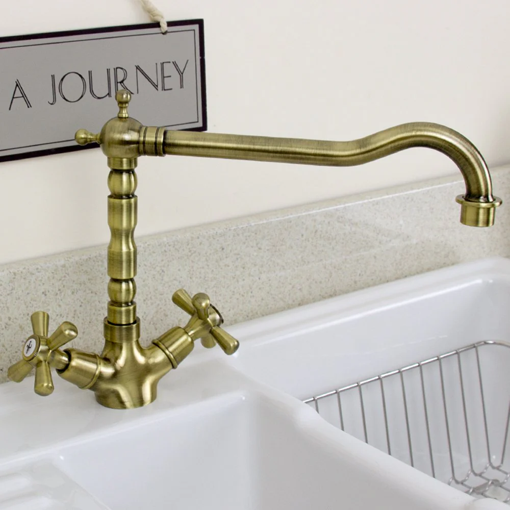 Astini Traditional Twin Handle Kitchen Sink Mixer Tap 25411 Series - Image 8