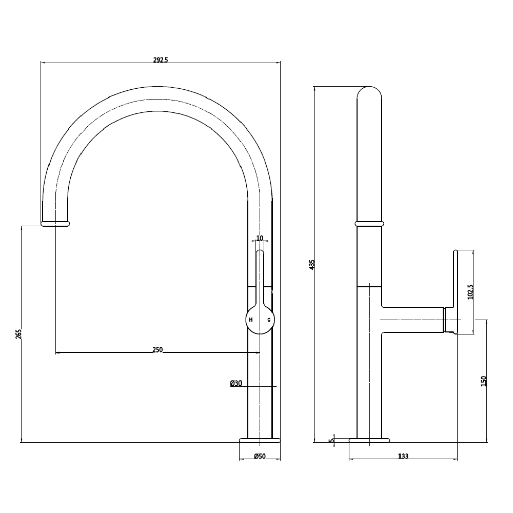 Astini Usk 435 Single Lever Kitchen Mixer Tap - Image 5