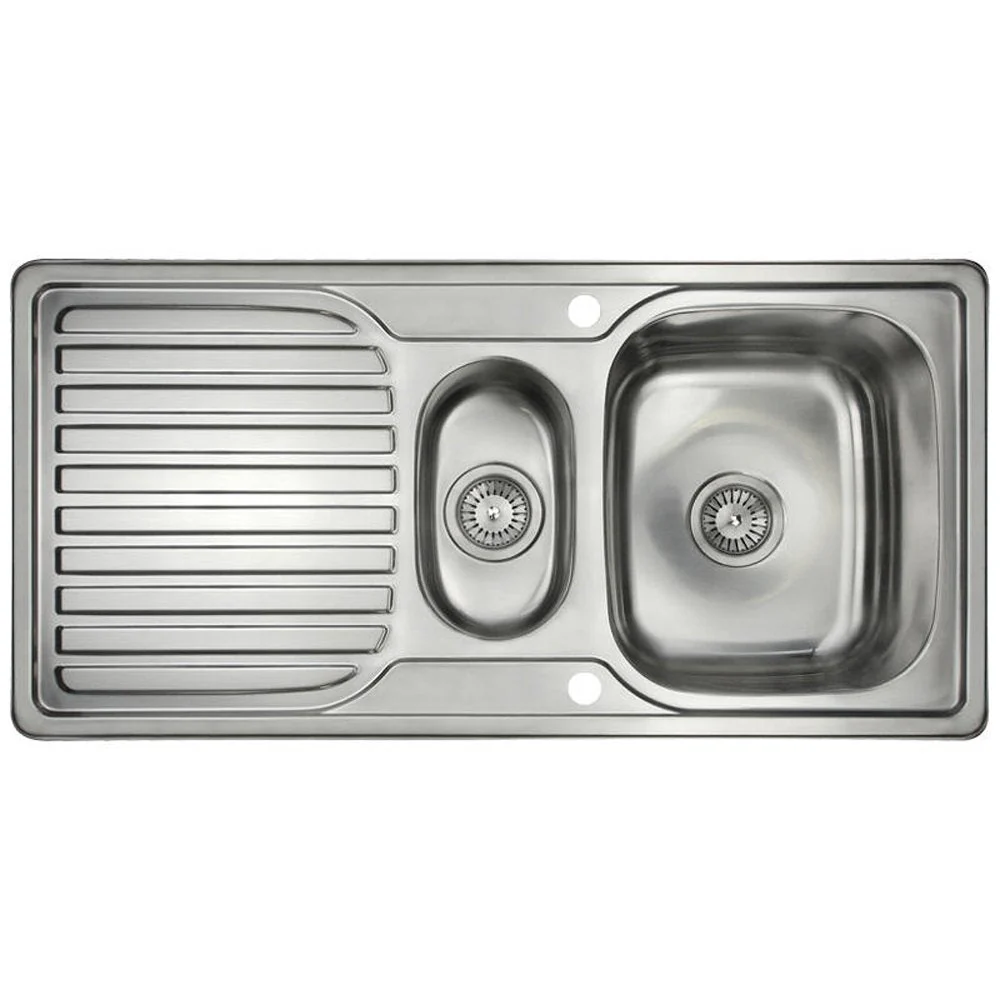 Astini Velia 1.5 Bowl Brushed Stainless Steel Kitchen Sink & Waste AS1360 - Image 2