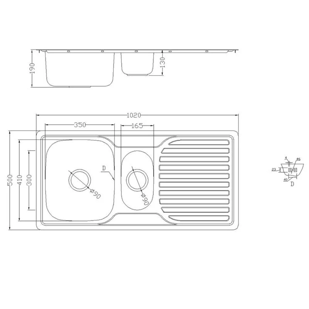 Astini Velia 1.5 Bowl Brushed Stainless Steel Kitchen Sink & Waste AS1360 - Image 4