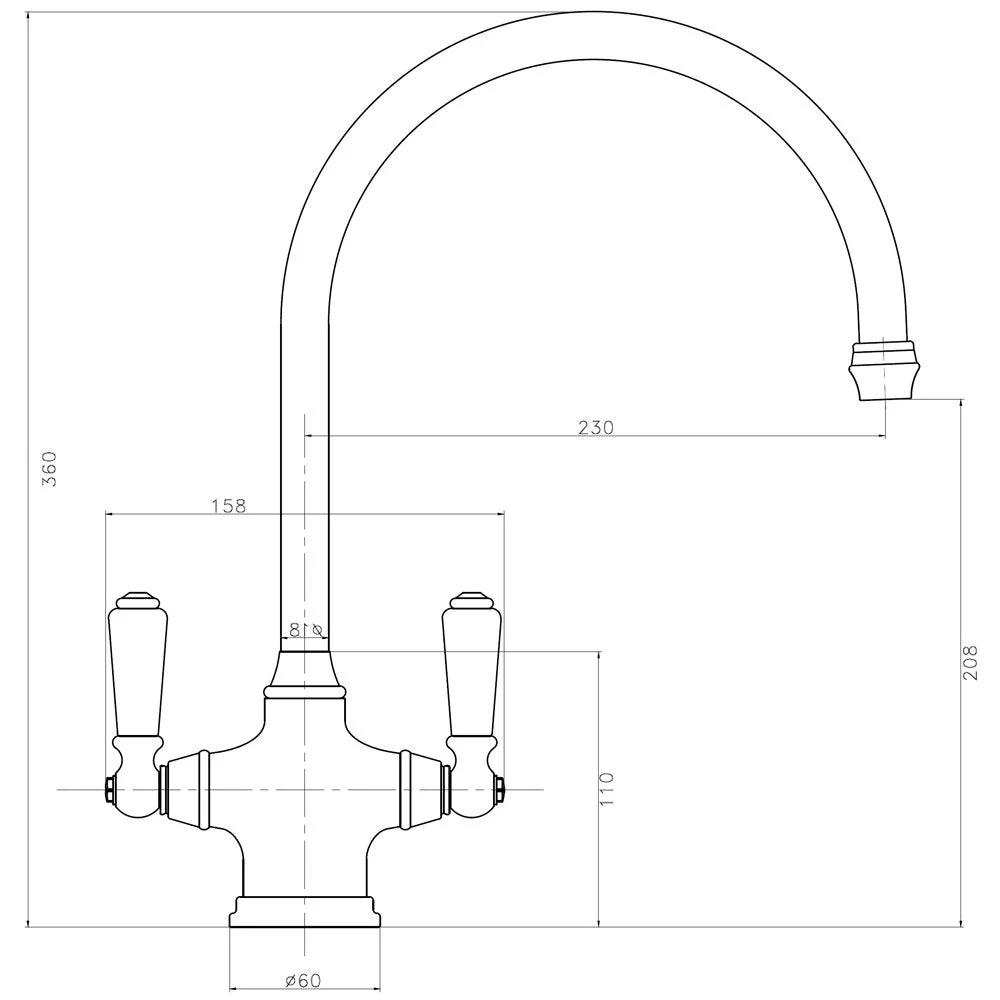 Astini Venice Chrome Twin Lever Kitchen Sink Mixer Tap HK513 - Image 2