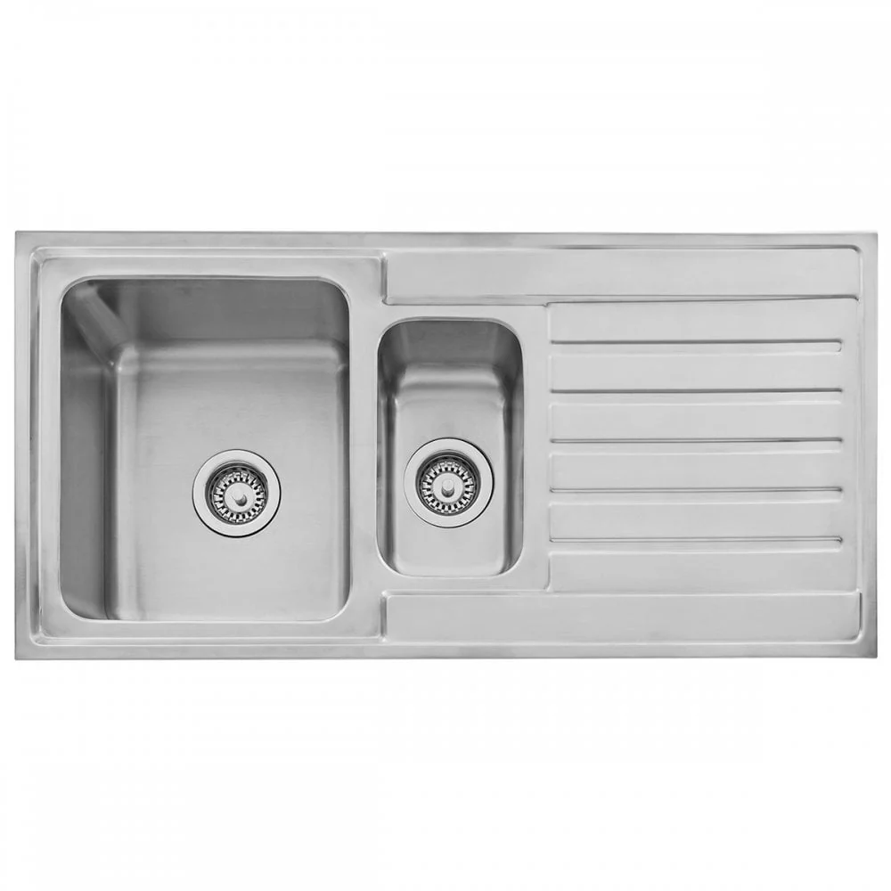 Astini Vicenza 1.5 Bowl Brushed Stainless Steel Kitchen Sink & 5EBS Tap - Image 3