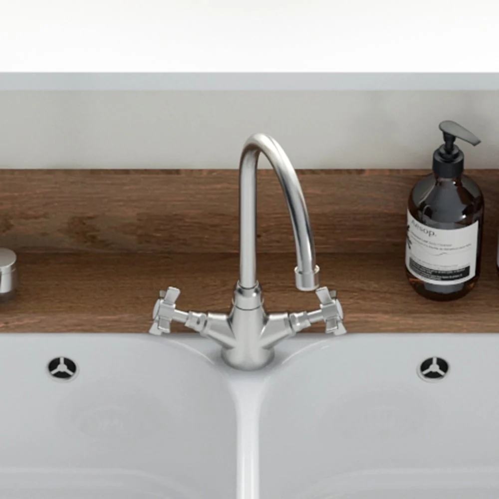 Astini Victoria Kitchen Sink Mono Mixer Tap with Chrome, Brushed Nickel, and Brushed Brass Finishes