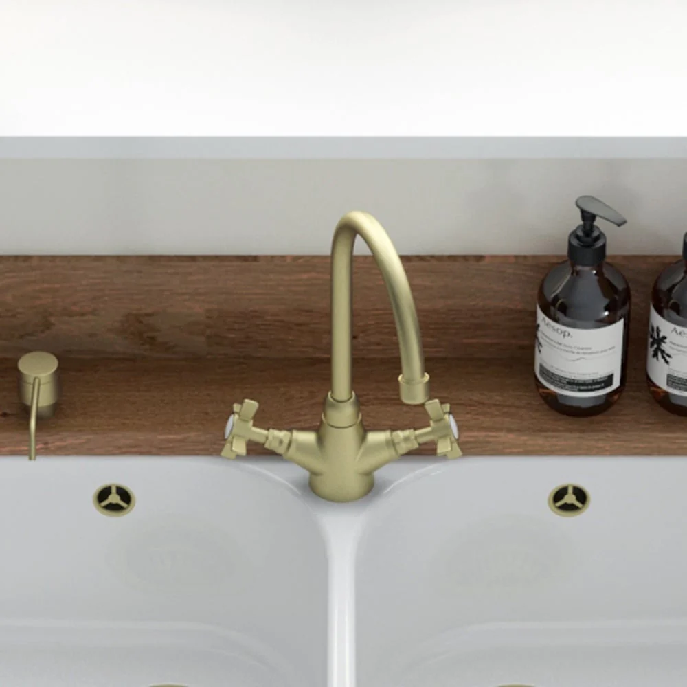 Astini Victoria Kitchen Sink Mono Mixer Tap with Chrome, Brushed Nickel, and Brushed Brass Finishes - Image 5