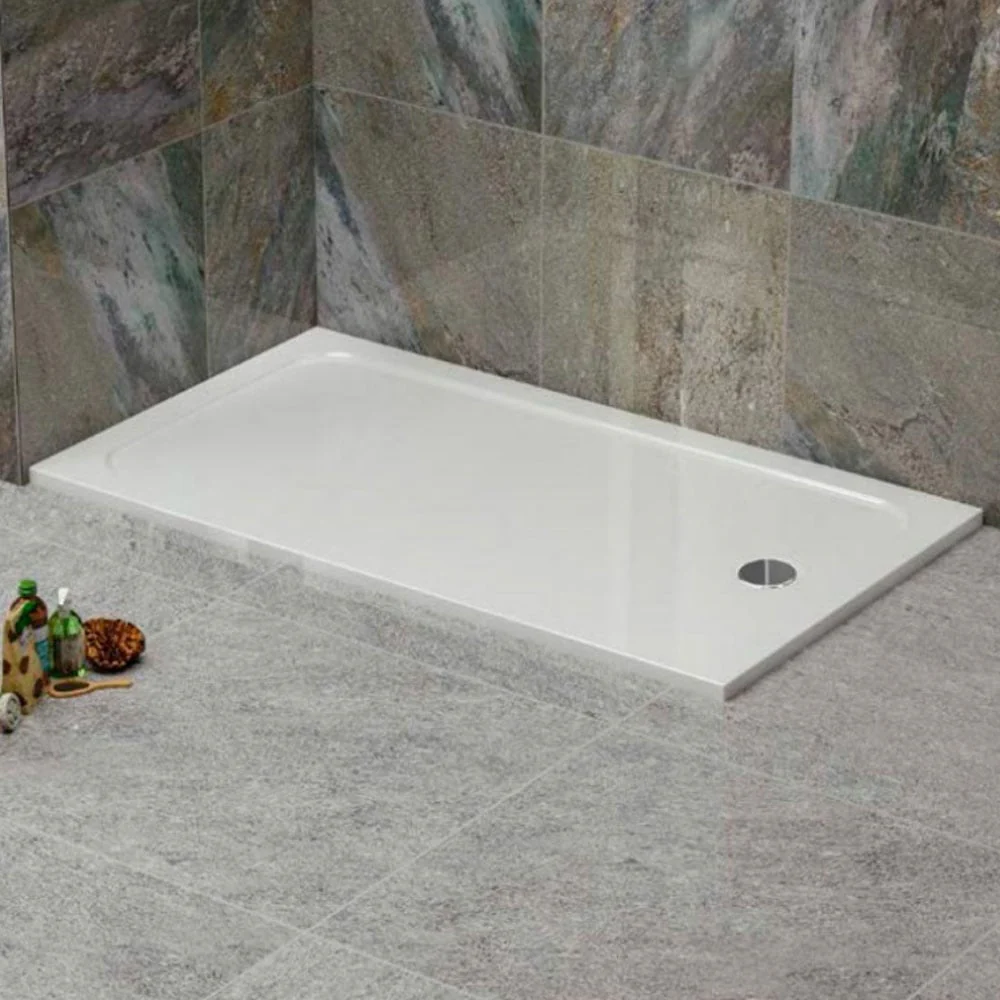 Astini White Rectangular Low Profile Shower Tray 1200x800mm - Image 3