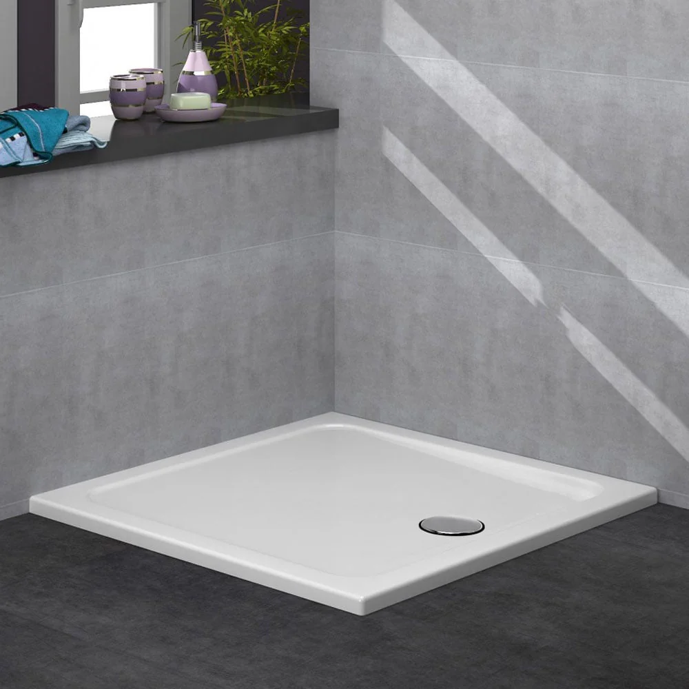Astini White Square Low Profile Shower Tray 900x900mm - Image 2