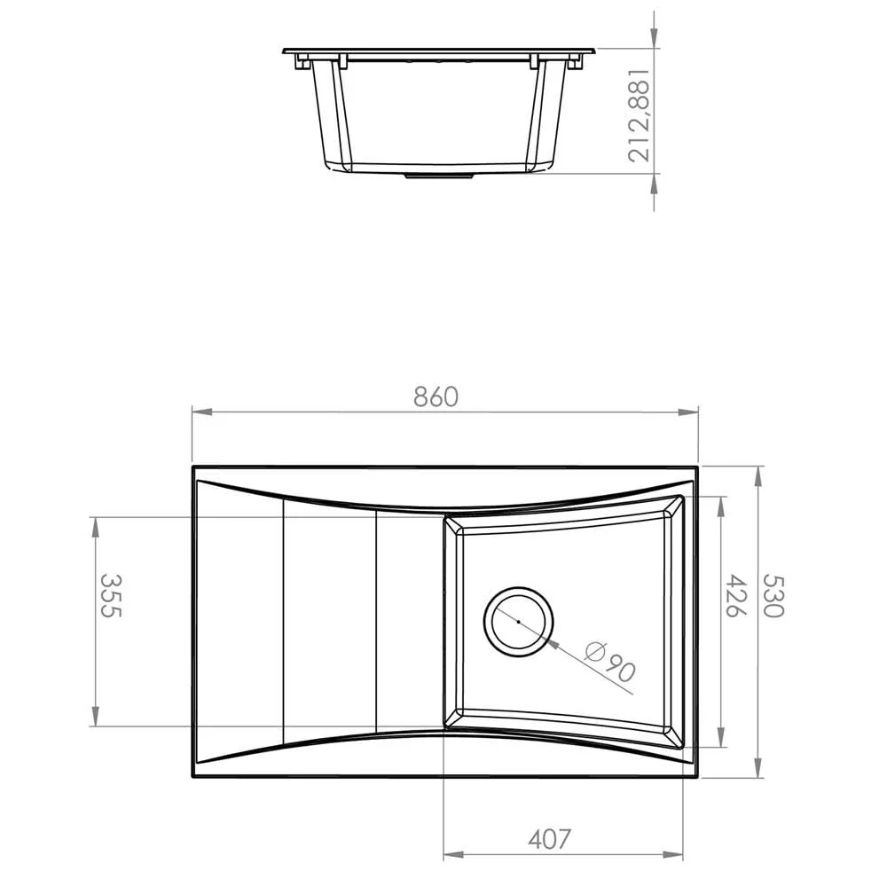 Astini Xeron 1.0 Bowl SMC Synthetic Reversible Kitchen Sink & Waste - Image 8