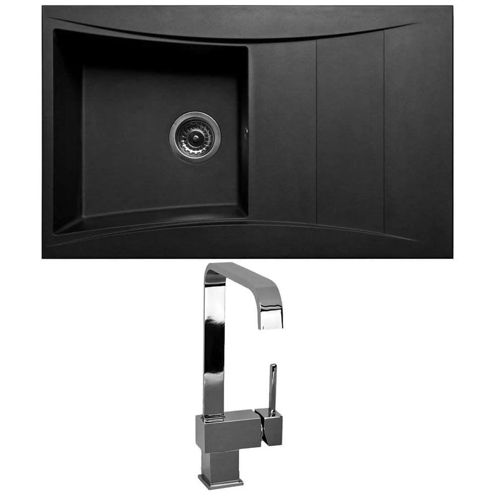 Astini Xeron 1.0 Bowl SMC Synthetic Reversible Kitchen Sink with Waste & Tap - Image 10