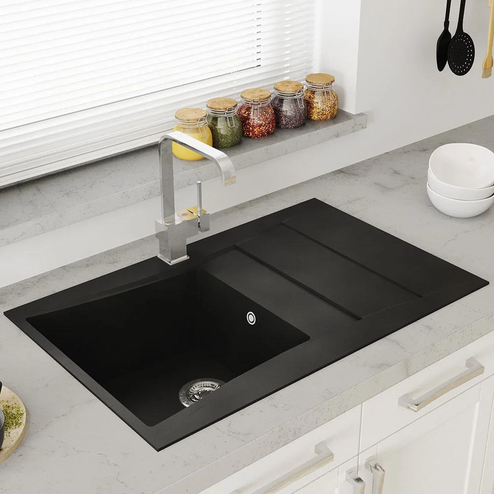 Astini Xeron 1.0 Bowl SMC Synthetic Reversible Kitchen Sink with Waste & Tap - Image 3