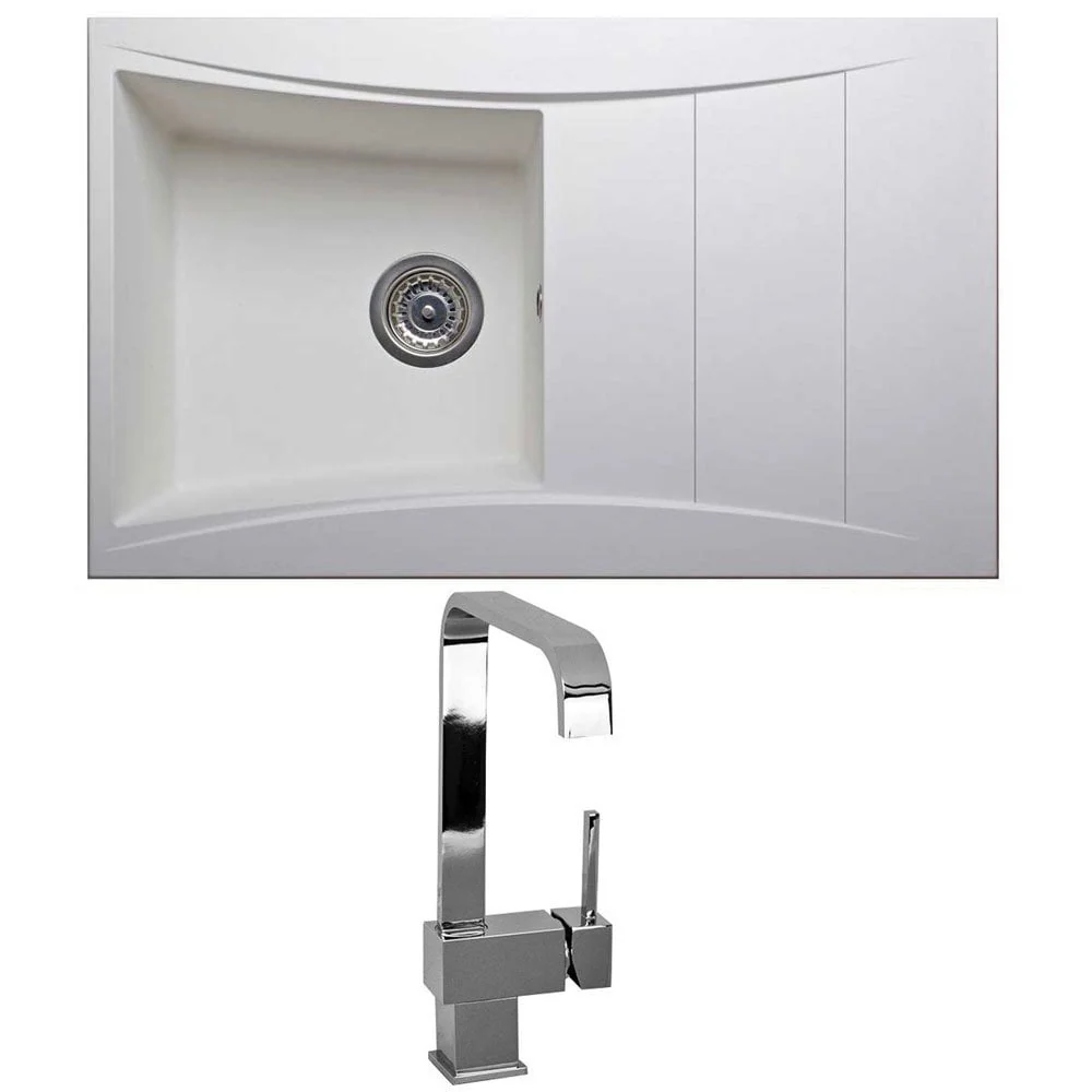 Astini Xeron 1.0 Bowl SMC Synthetic Reversible Kitchen Sink with Waste & Tap - Image 7
