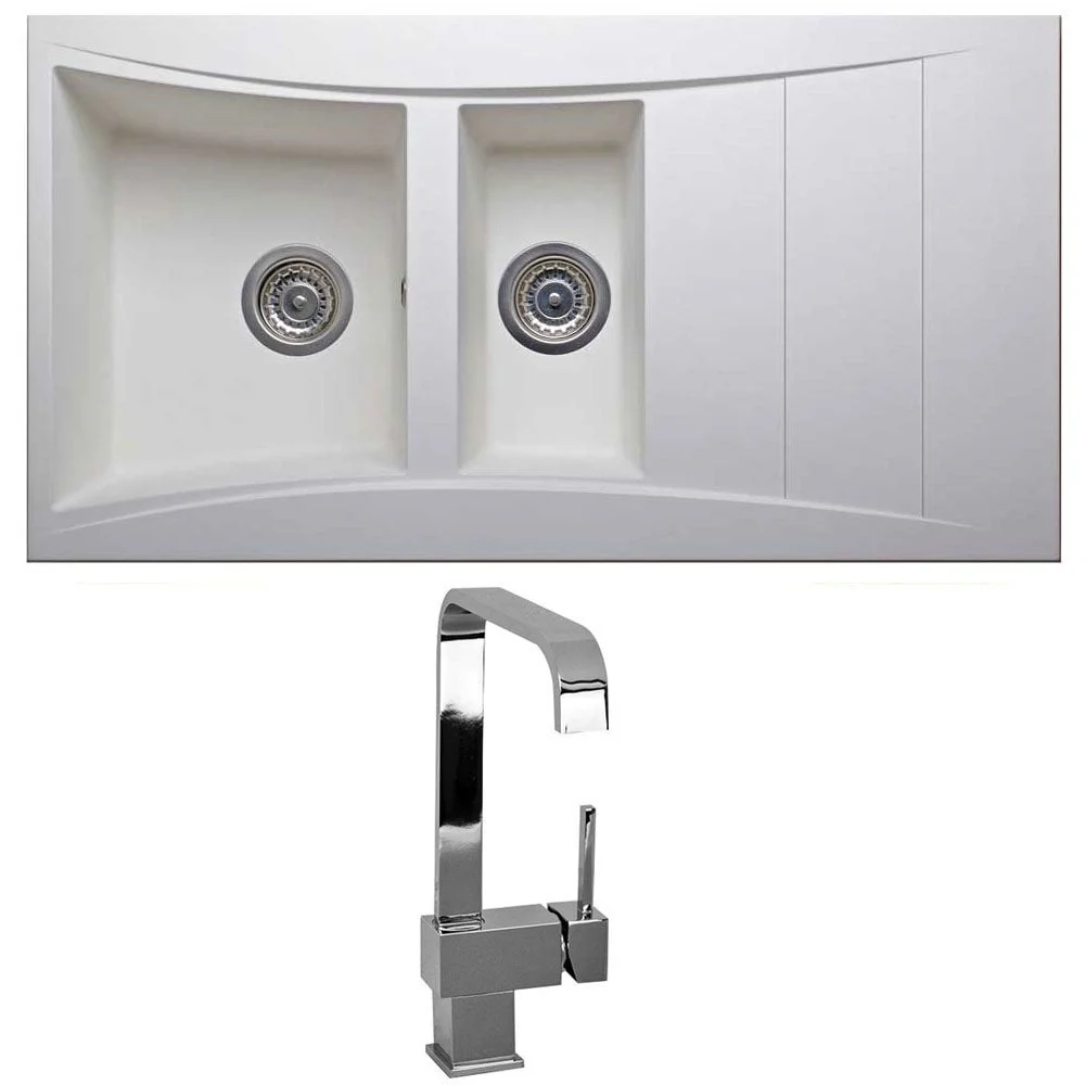 Astini Xeron 1.5 Bowl SMC Synthetic Reversible Kitchen Sink with Waste & Tap - Image 7