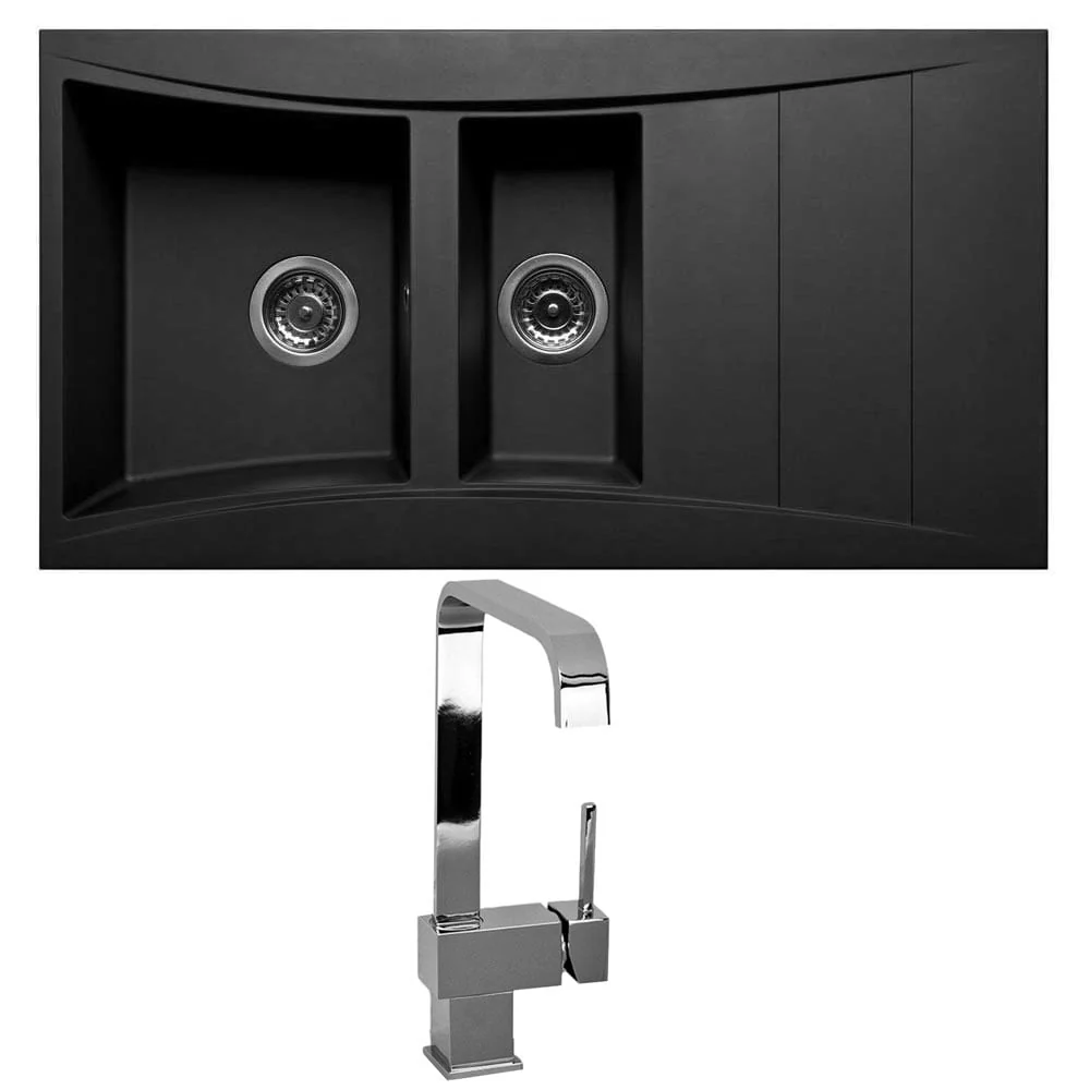 Astini Xeron 1.5 Bowl SMC Synthetic Reversible Kitchen Sink with Waste & Tap - Image 9